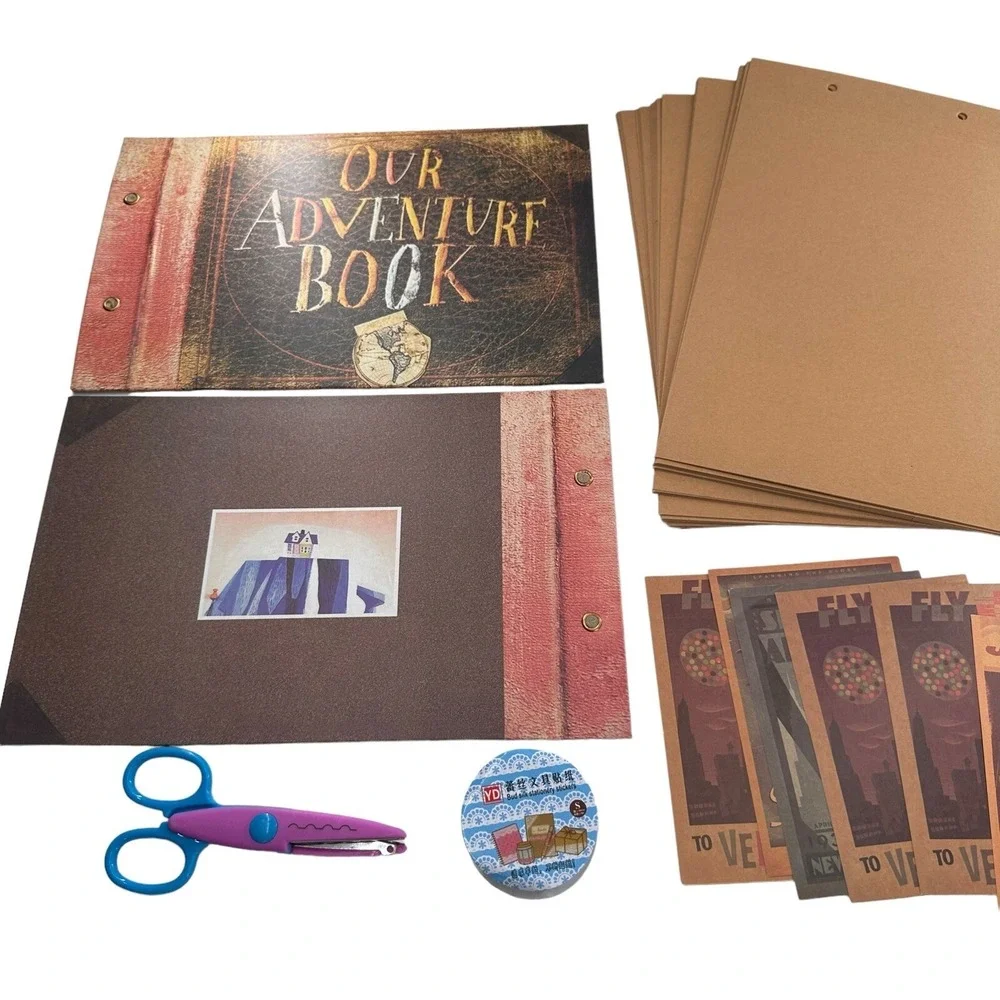 Disney's UP Our Adventure Book Memory DIY Photo Album Scrapbook‎ Travel Gift Set